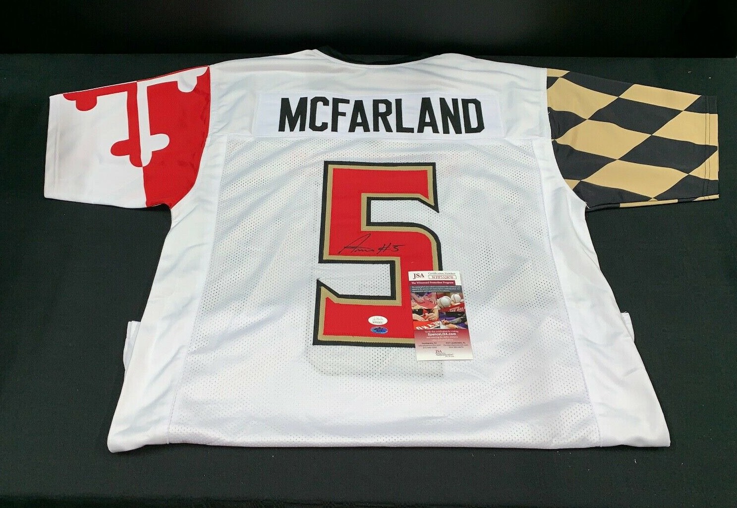 ANTHONY MCFARLAND Autographed Signed Maryland Terrapins CUSTOM WHITE JERSEY JSA WITNESS COA 