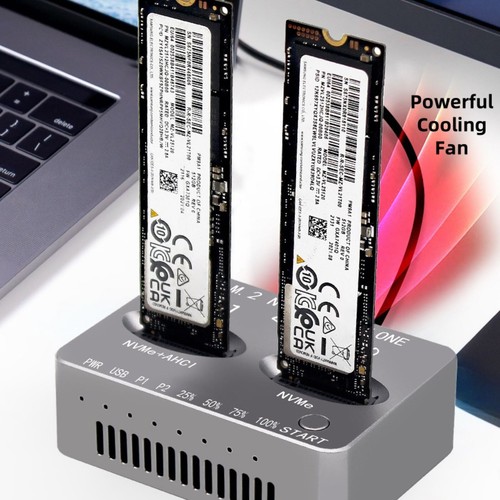 Boîtier SSD M.2 NVME double baie clone USB3.2 type C NVME station d'accueil boîtier SSD M.2 - Photo 10/13