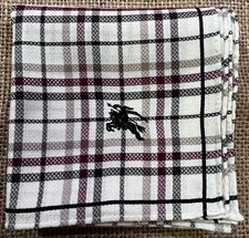 CLASSIC BLACK  RED PLAIDS CHECKS MAN HANDKERCHIEF COTTON ART POCKET SQUARE 18"