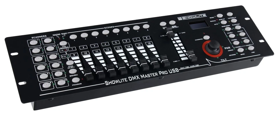 192 Kanal Profi DMX Controller Disco LED DJ Licht Steuerung Rack Lichtpult USB - Bild 2 von 4