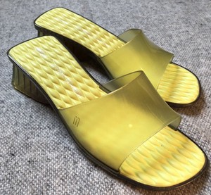 yellow clear shoes