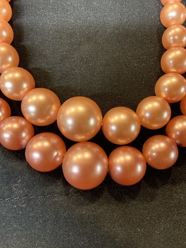 Antique Orange Beaded Necklace, Double Strand,no Brand. - Picture 5 of 5