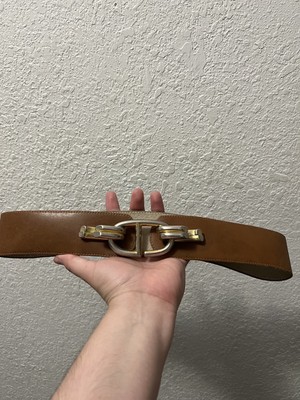 Vintage Christian Dior Gold Logo Buckle Belt medium as-is* Red Leather Cowhide Skinny Belt Gold Oval Dior Logo  main image 4