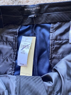 Pantalon Crop Banana Republic - Bleu à Rayures Rouges, Taille 12P - Neuf Avec étiquettes