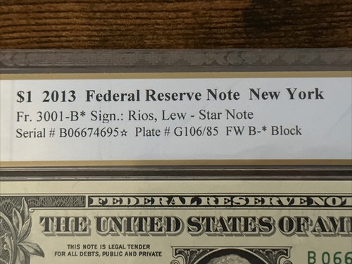 2013 $1 ST✯R Bill from NY "FRB" UNC-GEM PCGS "67PPQ" DUPLICATE - B 0 66 7469 5 ✯ - Picture 13 of 22