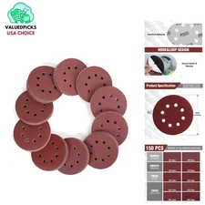 Universal 150-Piece Sanding Discs for Wood, Metal & More - 5-Inch Multi-Grit