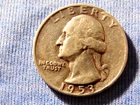1953 p George Washington Silver Quarter - Circulated - #AS4