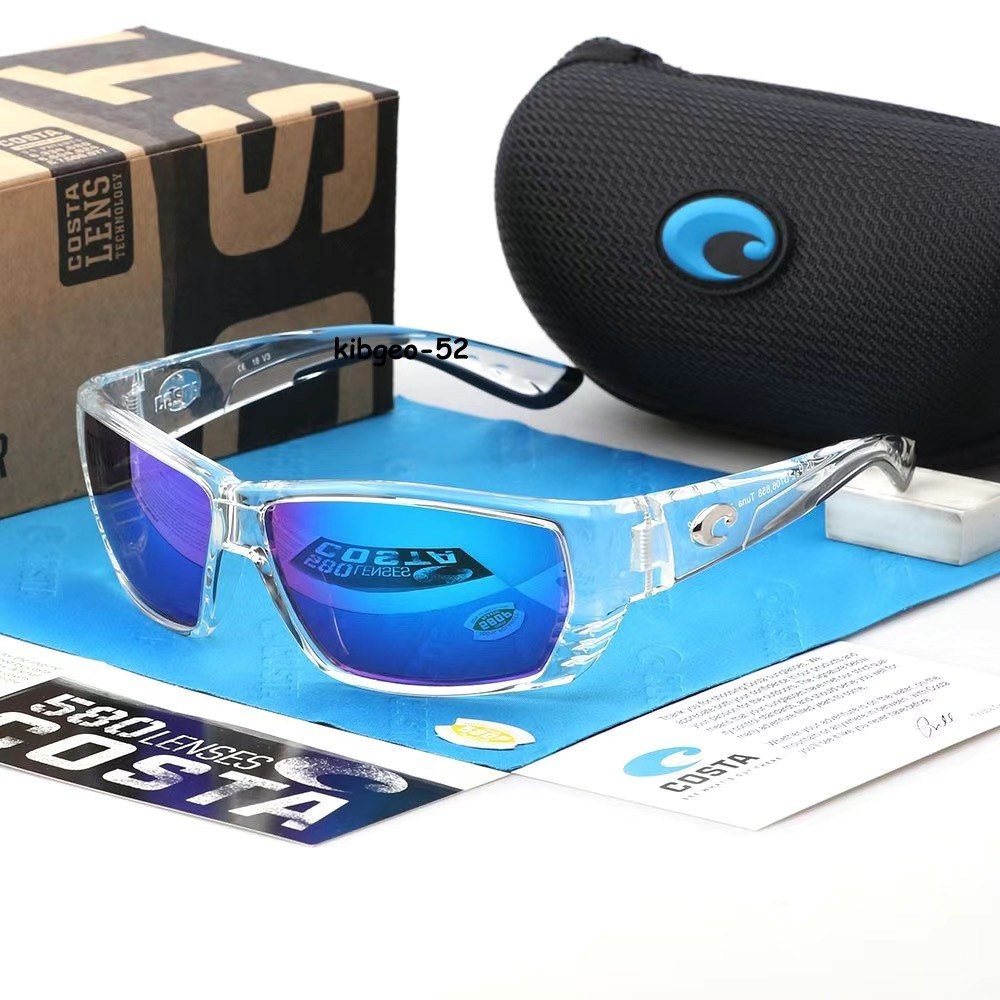 Costa Del Mar Tuna Alley Transparent Frame Blue Polarized Lenses