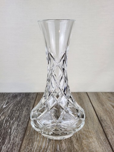 Schwere klare geschliffene Glas Kristall Waterford Stil Vase elegantes französisches Dekor 8" - Bild 2 von 7