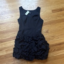 Express Women’s 0 Black Solid Bodycon Short Dress Sleeveless Ruffle