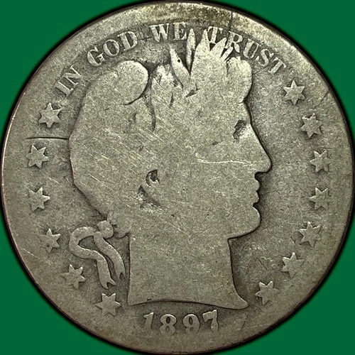 1897-S Barber Half Dollar Almost Good AG Coin #36421