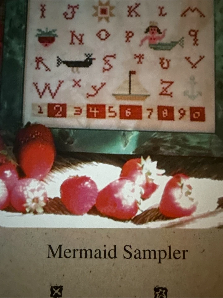 New Original Birds of a Feather 'Mermaid Sampler' Cross Stitch Chart - Image 2 of 4