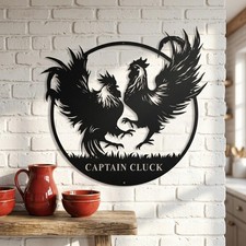 Custom Metal Chicken Coop Sign, Personalized Rooster Wall Art, Rustic Ranch Hous
