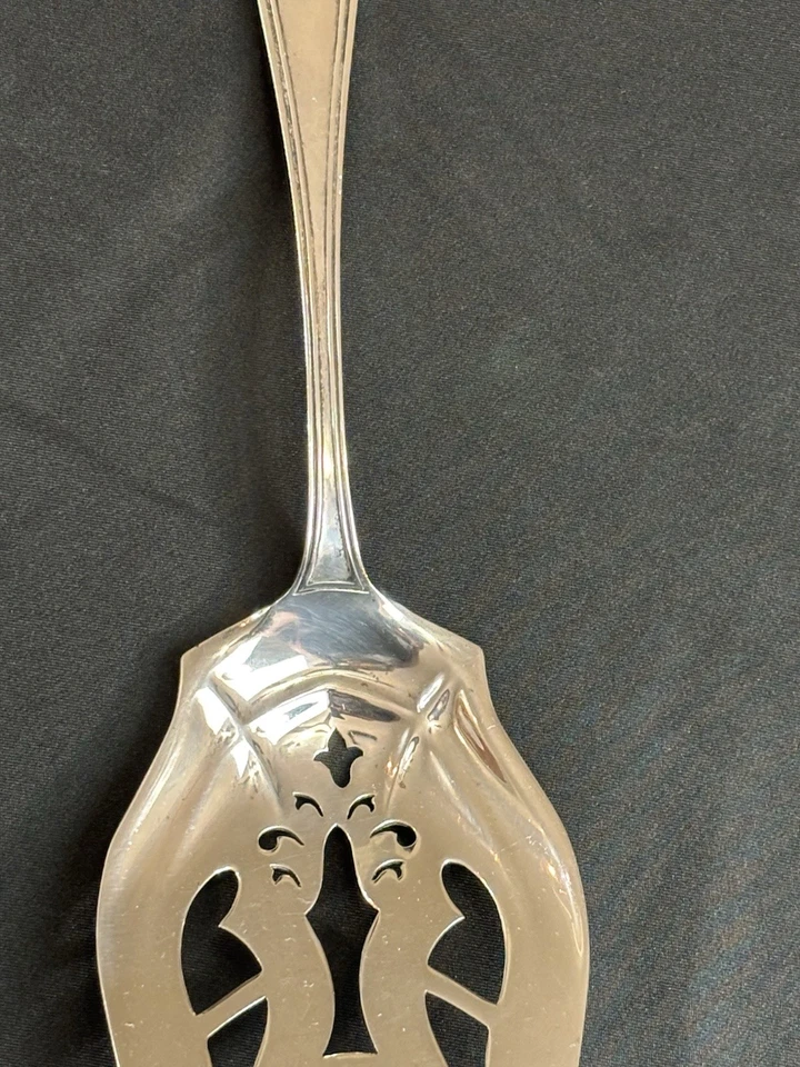 International Silver Asparagus Sterling Server pierced 10 1/2" Devonshire 1914 - Image 3 of 4