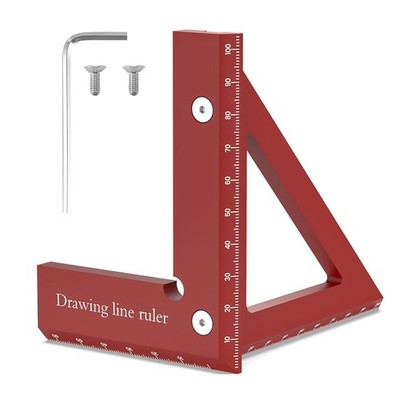 3D Multi-Winkel-Messlineal Aluminium 30x6cm für Holzarbeit 45/90 Grad