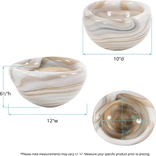 Exquisite Hand-Blown Glass Bowl with Sand Art - Picture 7 of 8