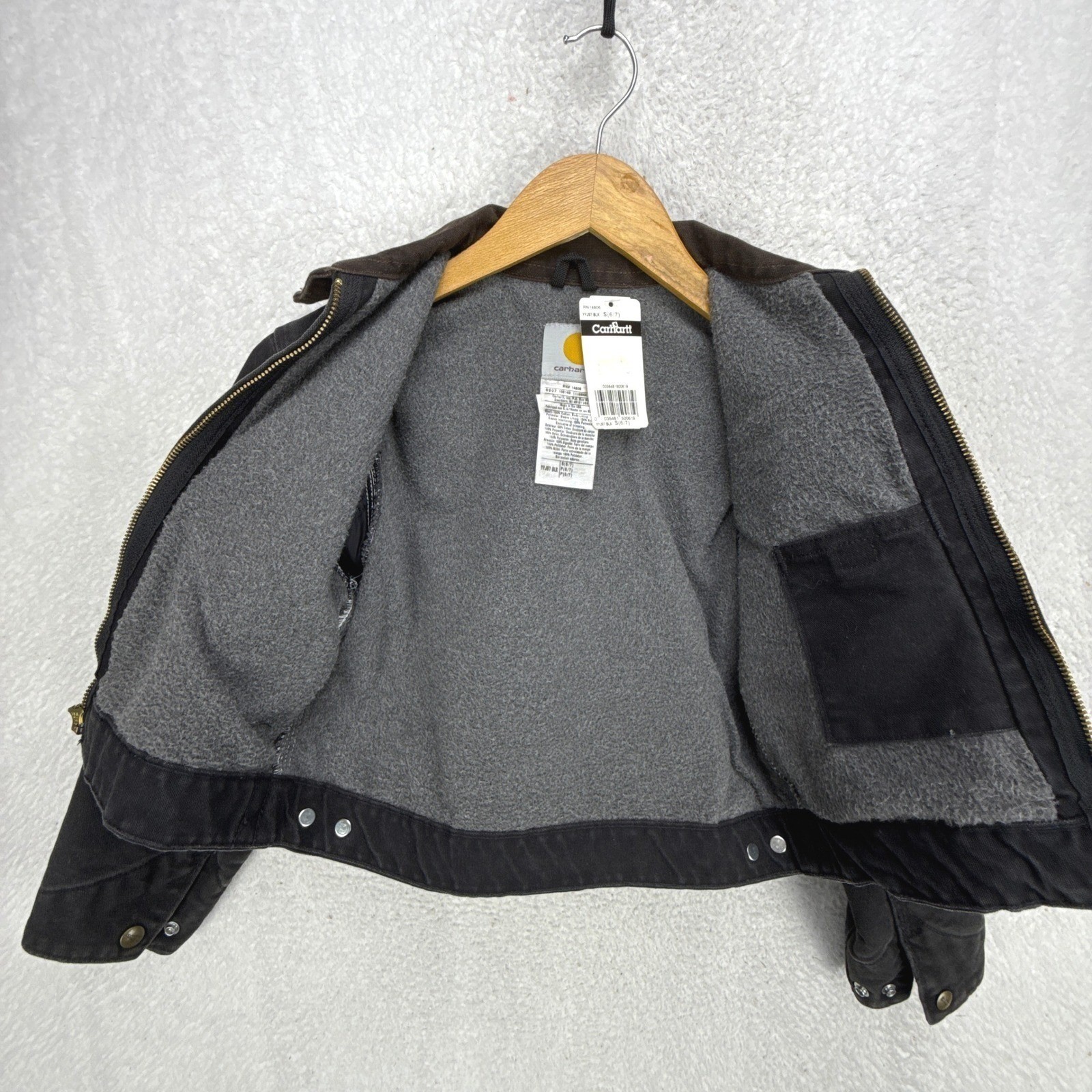 Carhartt Detroit Jacket Fleece Lined Youth Small (6/7) YYJ97 BLK Black NWT NOS image 3