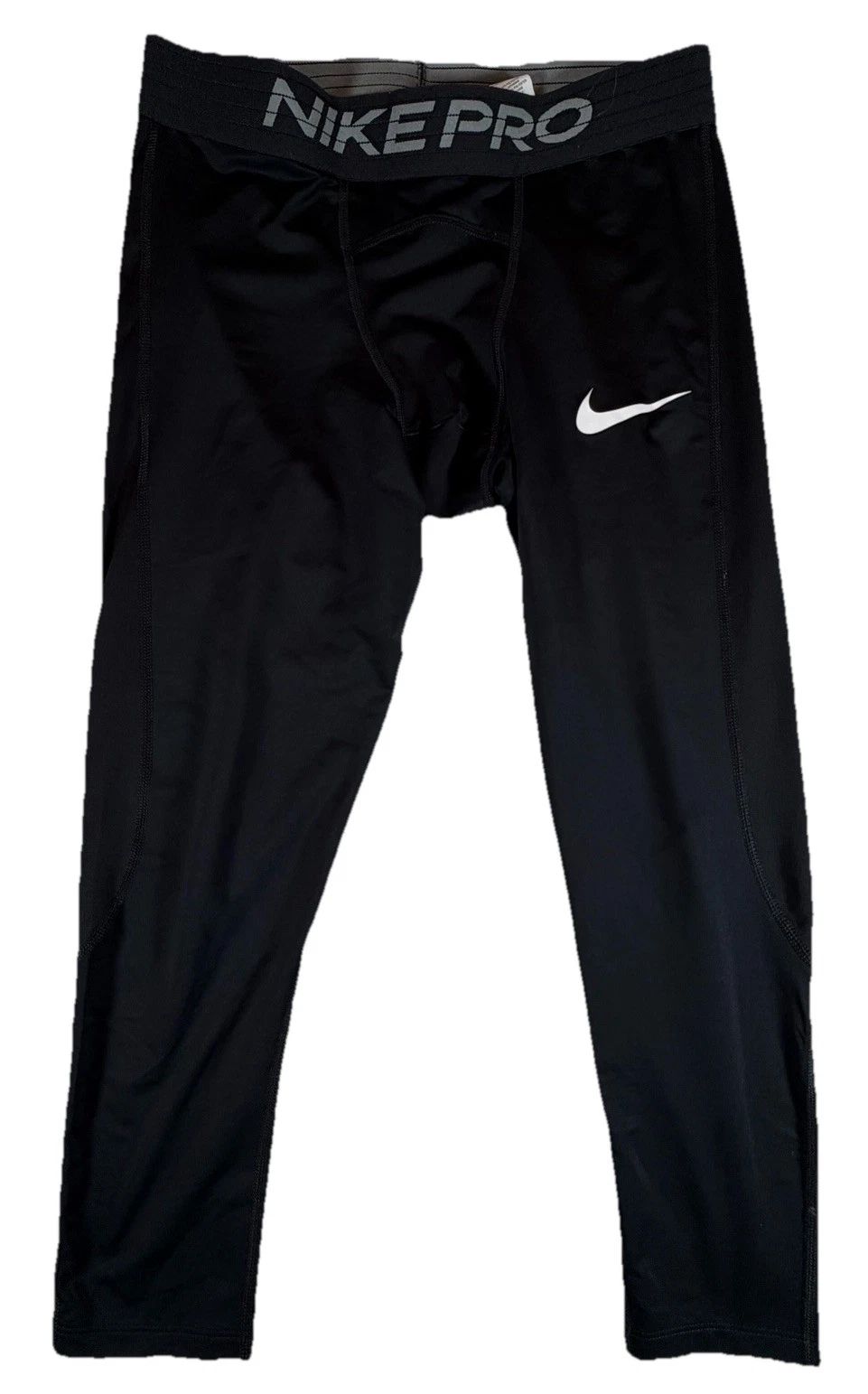 Nike Pro Dri-FIT Compression Tights Men L Black Base Layer Training Pants Swoosh