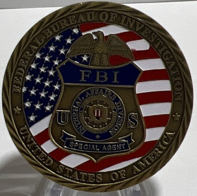 *United States FBI Challenge Coin With St Michael On Back Comes In Clear Capsule