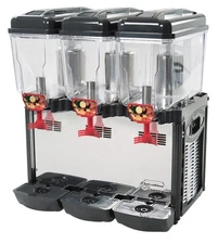 CD3J Commercial Juice Dispenser w/ (3) 3 gal Bowls, Pre Mix, 110-120v