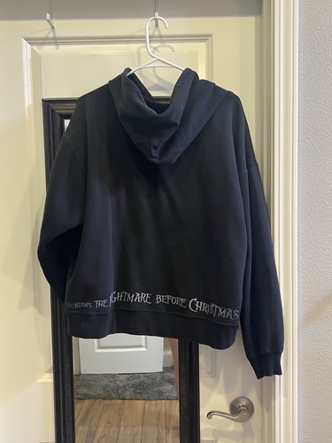 Nightmare Before Christmas Black Long Sleeve Zip Up Jacket Size Women’s Large - Picture 3 of 9