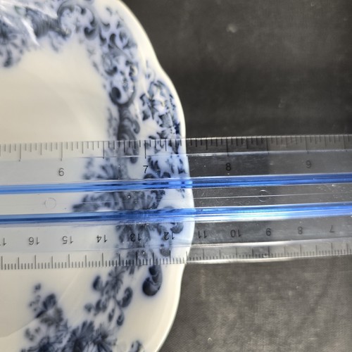 Vintage John Maddock Sons England Belfort Blue White Soup Bowl 7.5" Vitreous 50 - Picture 11 of 12