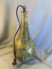 VINTAGE MCM CONFETTI DROP FORM SHADE HANGING PENDANT SWAG LAMP LIGHT FIXTURE