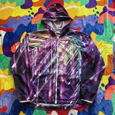 FILA Sport Windbreaker Jacket Women s Medium Multicolor Rainbow Art Activewear