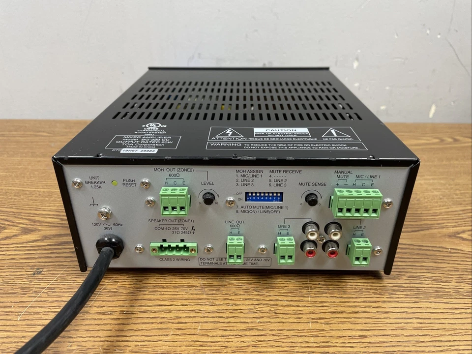 TOA BG-220 CU Mixer Amplifier, Power Tested - Image 2 of 3