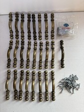 25 Vintage Style Cabinet Drawer Pull Handles Antique Brass Finish