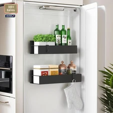 2 Pack Magnetic Spice Storage Rack Organizer for Refrigerator and Oven, Moveable