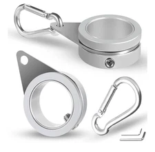 ANOVO 1.25" Flag Pole Rings (Set Of 2) Aluminum Matte Silver .