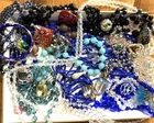 Hand Curated 30 Pc VINTAGE Glass Crystal Beaded Costume Jewelry Necklace Lot V11