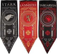 Game of Thrones House Banner 3pk, House Stark, Targaryen, Lannister GOT