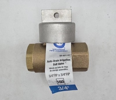 New Valencia Pipe Company VPC 3/4   Auto-Drain Irrigation Ball Valve 78-621-01 
