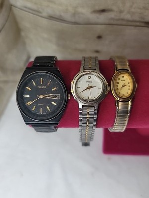 Vintage Pulsar Ladies Watch Lot Of 3 Watches Works Great