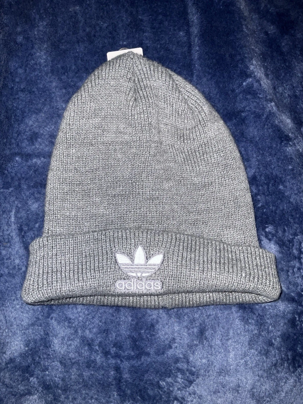 Adidas Trefoil Beanie - Gray Lifestyle Embroidered Winter Knit Warm Hat