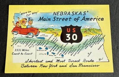 Postcard: Coast to Coast US 30 Nebraska's Main Street of America