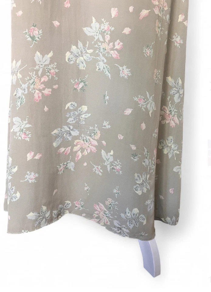 Vintage 90s Lauren Ralph Lauren Womens 8 Silk Floral Gown Dress Cottagecore - Image 4 of 4