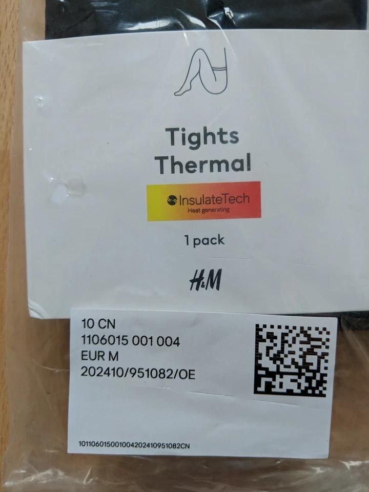 H&M Damen Tights Strumpfhosen Thermisch schwarz Größe M - Bild 2 von 4