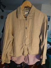 Vintage Ladies Linen Short Made In USA Studio Ease Size 12 Beige