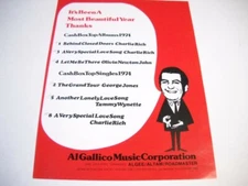 CHARLIE RICH Olivia Newton-John George Jones T. Wynette 1974 Promo Poster Ad 