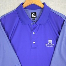 FOOTJOY x BOWES CREEK CC IL Mens Sz XL LavenderPolo Shirt Stripe Back/Sleeves FJ