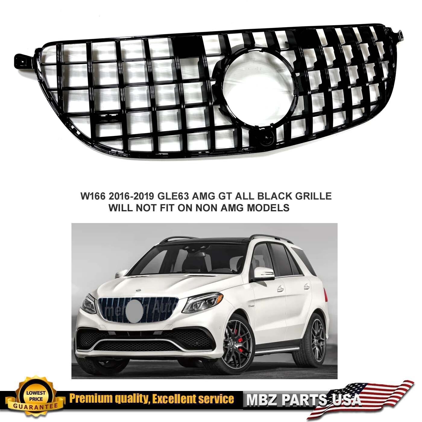 GLE63 AMG Only Grille SUV W166 GT All Black 2015 2017 2018 2019