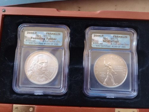 2006 Ben Franklyn The Founding Father and Scientist ICG PF70 4 Silver Coins Set - Picture 3 of 5