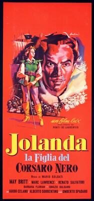 JOLANDA LA FIGLIA DEL CORSARO NERO E. Salgari MAY BRITT LOCANDINA ORIGINALE 1953