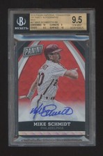 BGS 9.5 MIKE SCHMIDT 2015 PANINI NATIONAL RED REFRACTOR AUTOGRAPH #ED 05/10  HOF