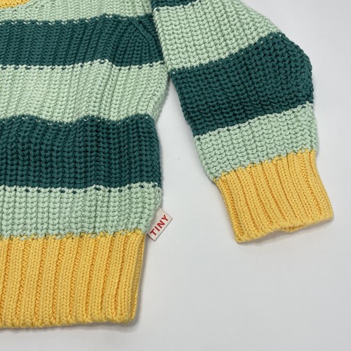 Tiny Cottons Sweater Kids 6Y/8Y Green with Stripes Cotton Made in Spain NWT - Picture 5 of 10