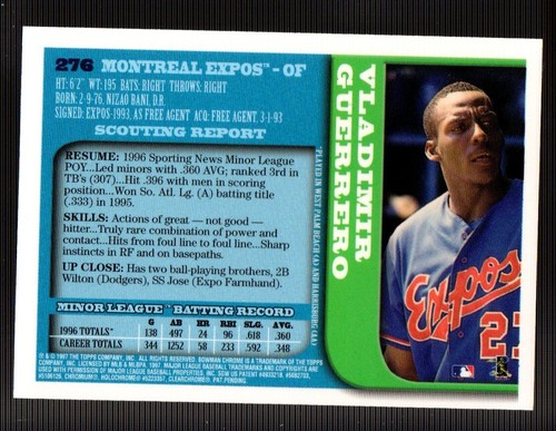 Vladimir Guerrero ⚾ Collection MLB AU CHOIX 1996 - 1999 EXPOSITIONS DE MONTRÉAL ⚾ SÉNATEUR - Photo 33 sur 203