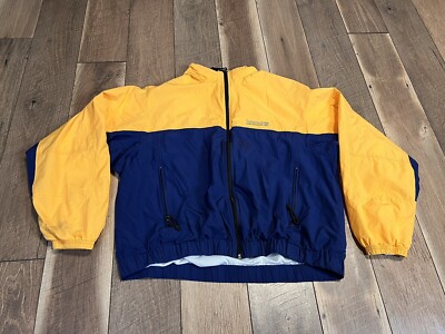 Timberland Jacket Mens Extra Large Blue Yellow Coat Pockets Zip